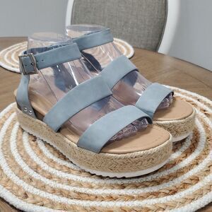 Soda VALETT Open Toe, Casual Ankle Strap Sandals,,Women’s Size 8, Blue